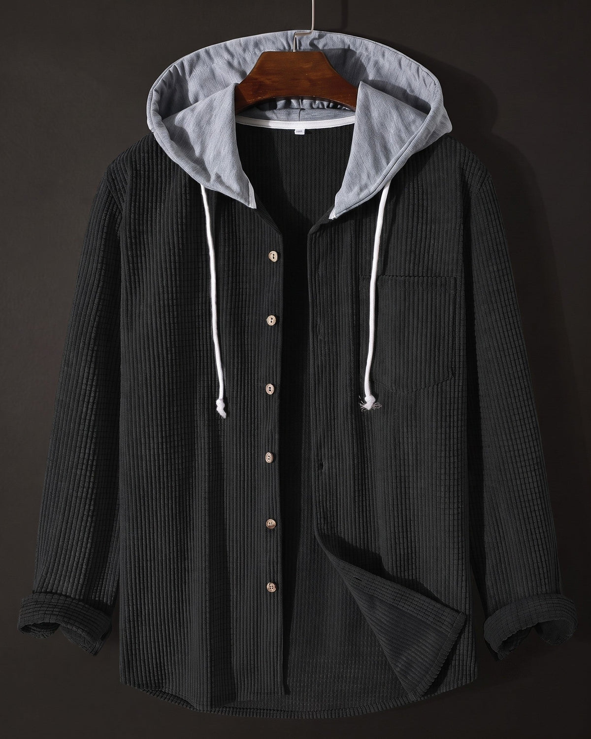 Mario Waffle-Knit Hooded Shirt Jacket